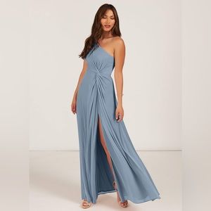 Azazie Dusty Blue Brooke Dress